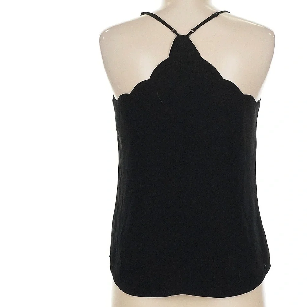 J. Crew Black Scalloped Camisole